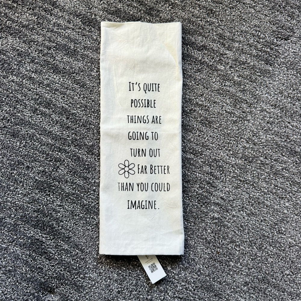 Inspirational *NWT* White Flour Sack Hand Towel